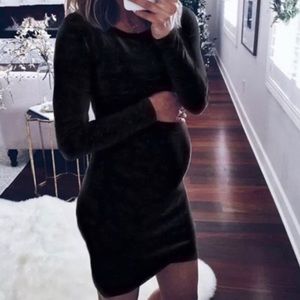 Maternity long sleeve dress, black, medium